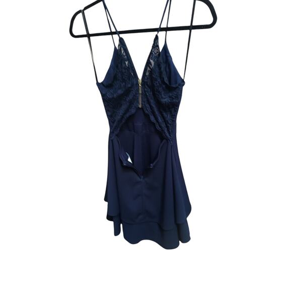 Camille La Vie Dress Navy Blue Lace Fit And Flare Size 3/4 Layered - Picture 3 of 7